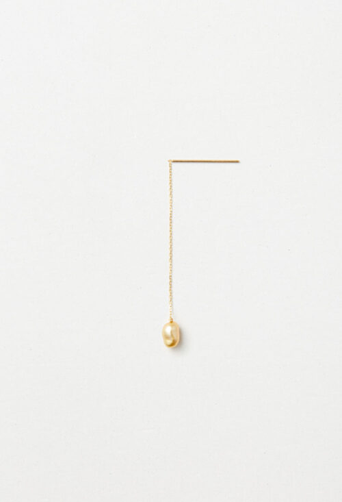 Golden South Sea Keshi Pearl Chain Pierce