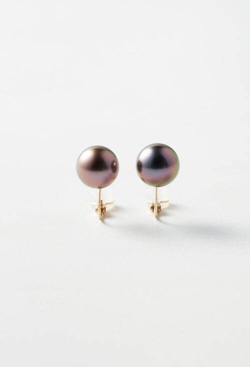 Pinkish Black South Sea Pearl Earrings