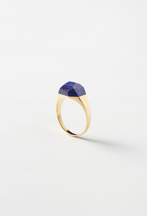 Lapis Lazuli Mini Rock Ring / Crystal / Yellow