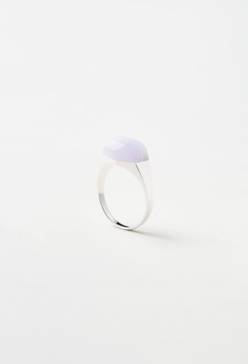 Purple Jade Mini Rock Ring / Crystal / Silver