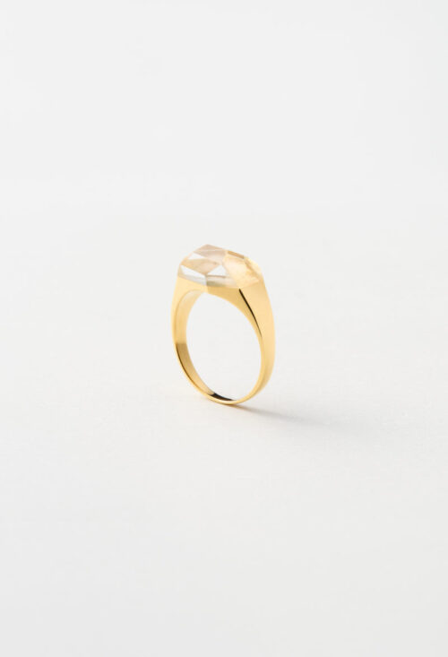 Quartz Mini Rock Ring / Crystal / Yellow