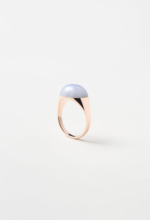 Purple Jade Mini Rock Ring / Round / Pink