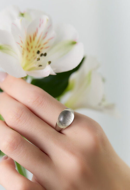 Himalaya Quartz Mini Rock Ring / Round / Silver