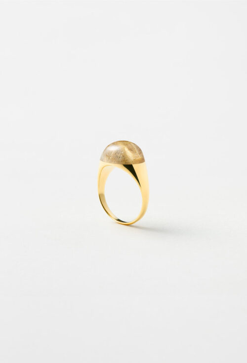 [一点もの] Rutile Quartz Mini Rock Ring / Round / Yellow
