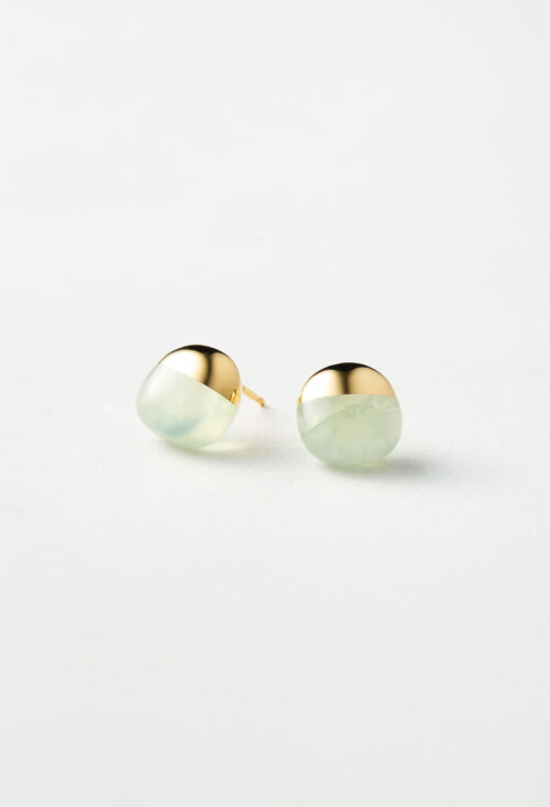 [一点もの] Prehnite Rock Pierce / Horizontal Round