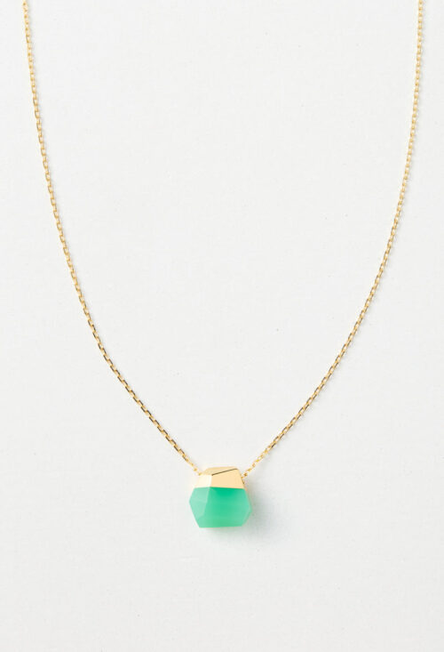 Chrysoprase Rock Necklace / Crystal / Yellow / S