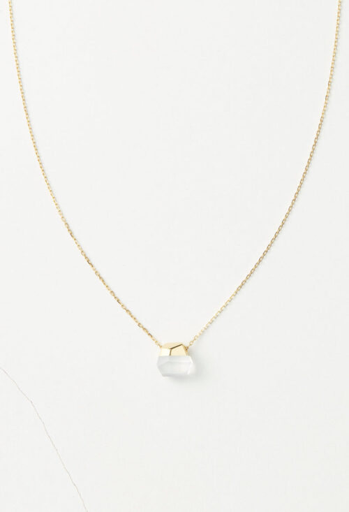 Milky Quartz Rock Necklace / Crystal / Yellow