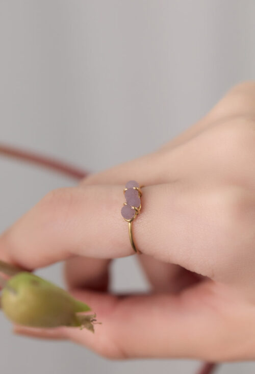 Grape Chalcedony Gem Ring