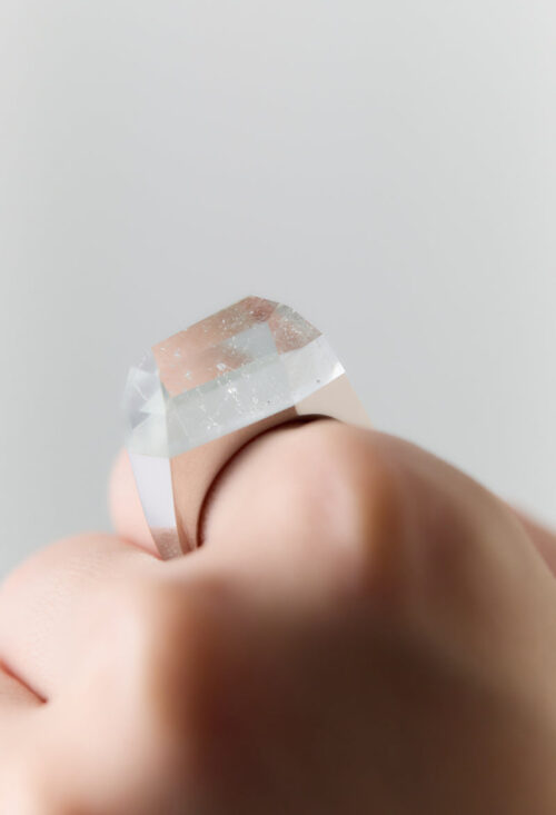 [一点もの] Aquamarine Rock Ring / Crystal