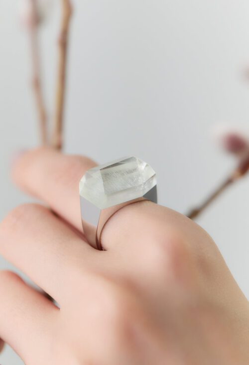 [一点もの] Aquamarine Rock Ring / Crystal
