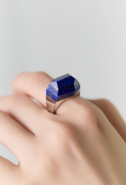 Lapis Lazuli Rock Ring / Crystal / Silver