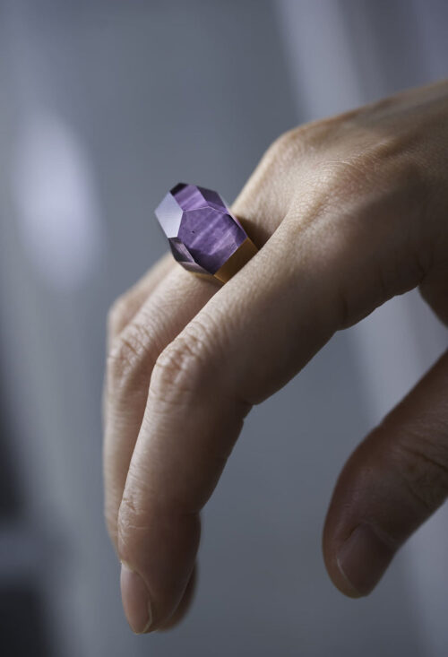 Amethyst Rock Ring / Crystal / Yellow