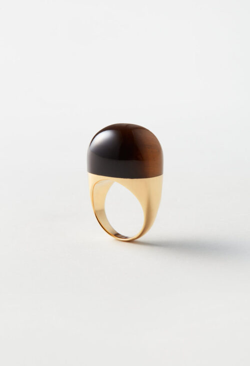 Tiger's Eye Rock Ring / Round / Yellow